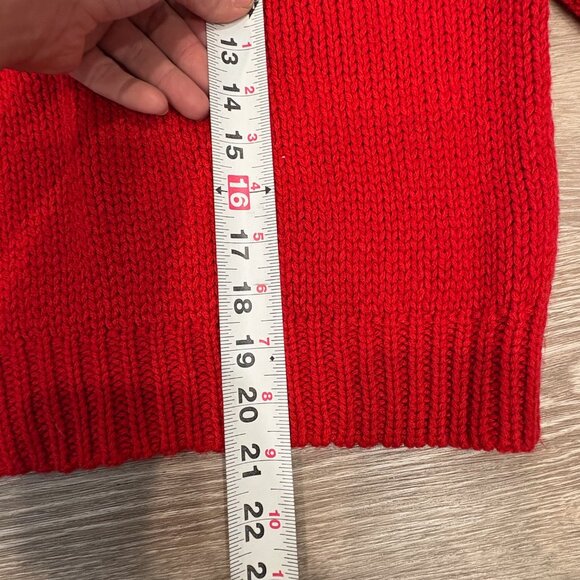 H&M Red Knit Sweater Ski Crop Pullower sz M - Picture 5 of 7